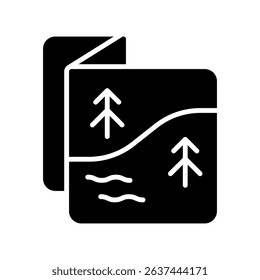Map Vector Design for Navigation and National Park Trails. Outdoor route illustration, explorer’s tool for nature travel