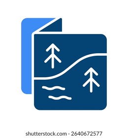 Map Vector Design for Navigation and National Park Trails. Outdoor route illustration, explorer’s tool for nature travel
