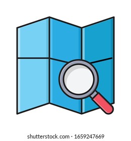 map vector flat color icon 