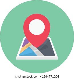 icono de color plano del vector de mapa