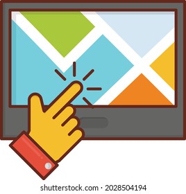 map vector flat color icon