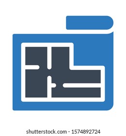 map vector glyph color icon 