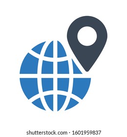 map vector glyph  color icon 