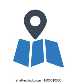 map  vector glyph color icon 