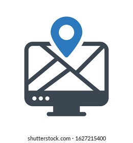 map vector glyph color icon 