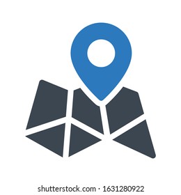 map vector glyph color icon 