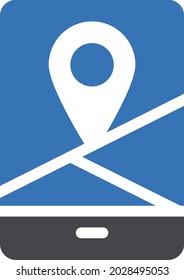 icono de color de glifo de vector de mapa