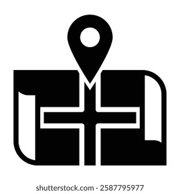 Map Vector Glyph Icon Vector Design