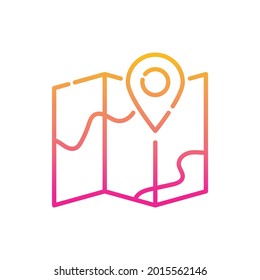 Map vector gradient icon style illustration. EPS 10 file