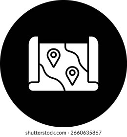 Ícone de vetor de mapa. Pode ser usado para impressão, aplicativos móveis e da Web.