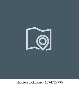 Map vector icon. Map concept stroke symbol design. Thin graphic elements vector illustration, outline pattern for your web site design, logo, UI. EPS 10.
