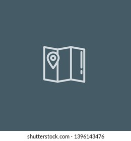 Map vector icon. Map concept stroke symbol design. Thin graphic elements vector illustration, outline pattern for your web site design, logo, UI. EPS 10.