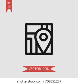 Map vector icon illustration symbol