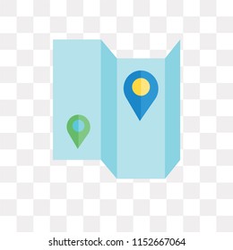 Map vector icon isolated on transparent background, Map logo concept