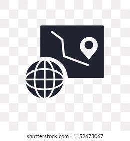 Map vector icon isolated on transparent background, Map logo concept