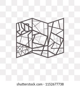 Map vector icon isolated on transparent background, Map logo concept