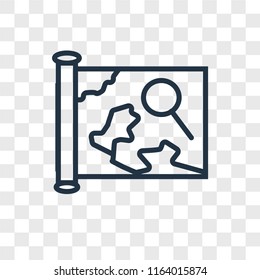 Map vector icon isolated on transparent background, Map logo concept
