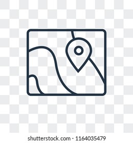 Map vector icon isolated on transparent background, Map logo concept