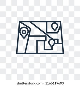 Map vector icon isolated on transparent background, Map logo concept