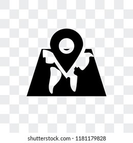 Map vector icon isolated on transparent background, Map logo concept