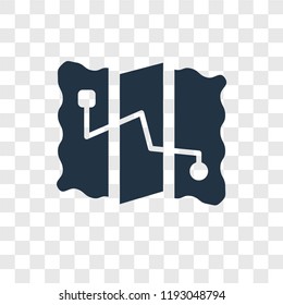 Map vector icon isolated on transparent background, Map transparency logo concept