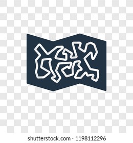 Map vector icon isolated on transparent background, Map transparency logo concept