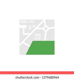 Map vector icon, location symbol. Simple, flat design for web or mobile app