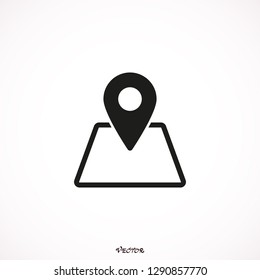 Map vector icon. Make your own custom location pin icon.  Vector icon for contact web page