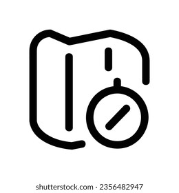Map Vector Icon, Outline style icon, from Adventure icons collection, isolated on white Background.