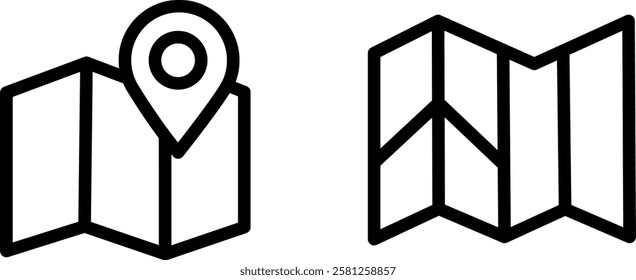 Map Vector Icon Set – Navigation and Geographical Icons