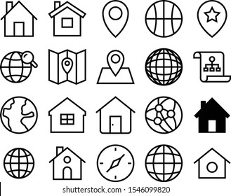 map vector icon set such as: organization, oil, energy, north, station, continent, power, circle, emblem, social, logo, refinery, main, manufacture, factory, logistics, south, international, mobile