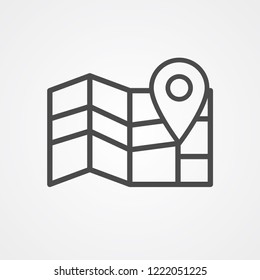 Map vector icon sign symbol