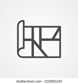 Map vector icon sign symbol