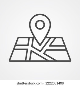 Map vector icon sign symbol