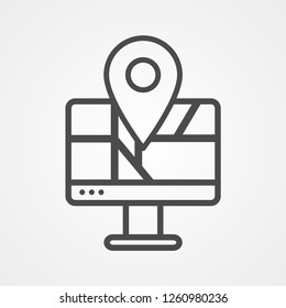 Map vector icon sign symbol