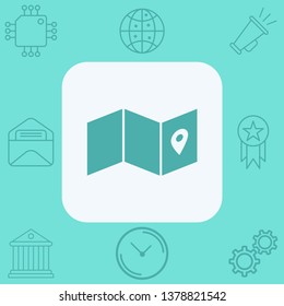 Map vector icon sign symbol
