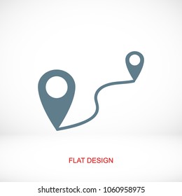 map vector icon, stock vector illustration flat design style