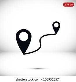 map vector icon, stock vector illustration flat design style