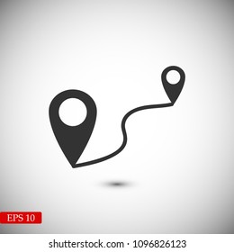 map vector icon, stock vector illustration flat design style