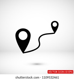map vector icon, stock vector illustration flat design style