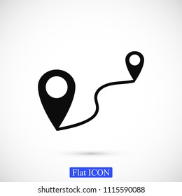 map vector icon, stock vector illustration flat design style