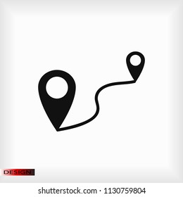 map vector icon, stock vector illustration flat design style