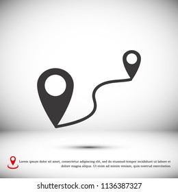 map vector icon, stock vector illustration flat design style