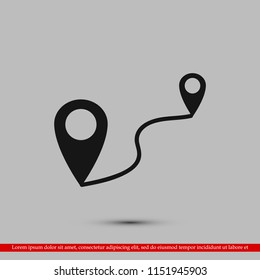 map vector icon, stock vector illustration flat design style