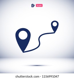 map vector icon, stock vector illustration flat design style