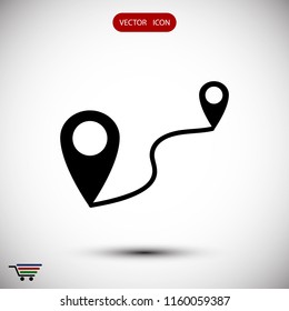 map vector icon, stock vector illustration flat design style