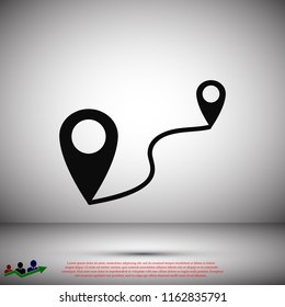 map vector icon, stock vector illustration flat design style