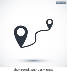 map vector icon, stock vector illustration flat design style