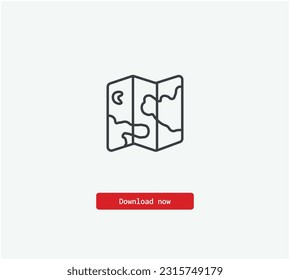 Map vector icon. Symbol in Line Art Style for Design, Presentation, Website or Apps Elements, Logo. Pixel vector graphics - Vector