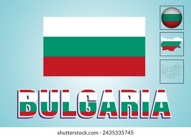 Map and vector illustration of Bulgaria